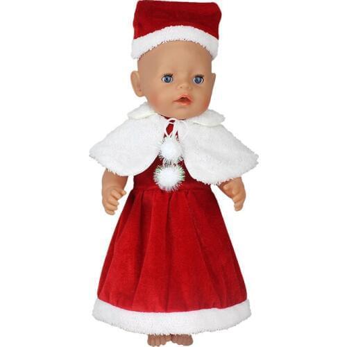 High quality Christmas Fit For born baby 43cm Doll Clothes Doll Accessories For 17inch Baby Doll