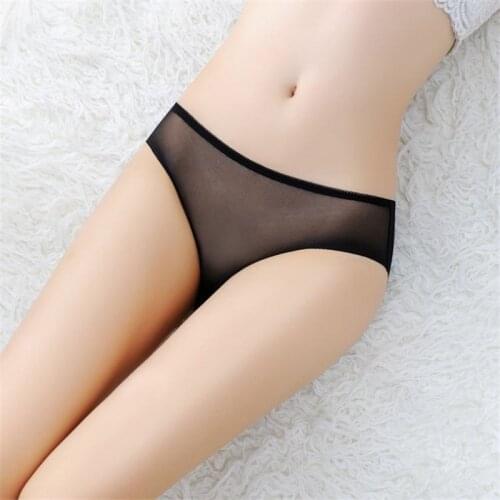 Full Transparent Panties Women Sexy Seamless Briefs Ladies Solid Thin Mid Rise Underwear Panties Women Lingerie Sexy Thongs