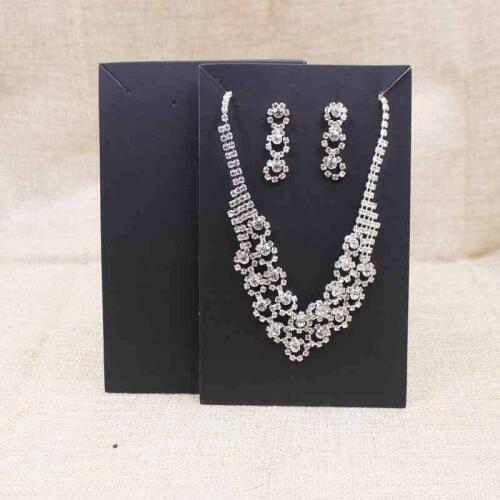 100pcs big necklace packing card tag kraft/black paper large necklace & earring display tag card custom cost extra 15.5*9.50cm