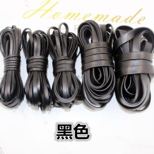 50m/lot Retro Vintage Leather Cowhide Rope Winding Thick 1.4mm Width 3mm 4mm 5mm 8mm 10mm Clothing Bag Shoes Decoration Craft