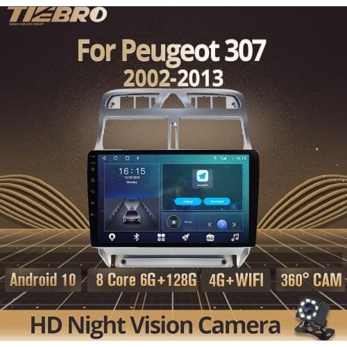 Android 10.0 Car Radio Players For Peugeot 307 2002-2013 Car Multimedia Player Central Multimidia Vedio Navigation GPS DSP IGO
