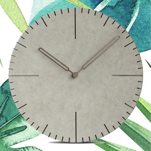 Large Wooden Wall Clock Simple Modern Design Nordic Silent Clocks Circular MDF Wood Hanging Wall Watch Home Wall Decor 12 Inch