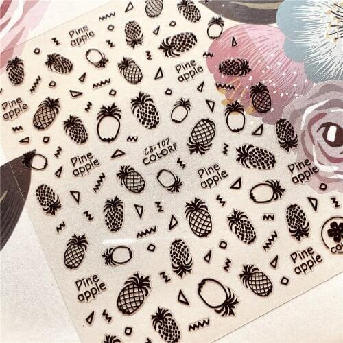 CB-107 Fruit Pineapple 3D Back glue Nail decal Nail sticker Nail decoration Nail art Nail tool Nail ornament