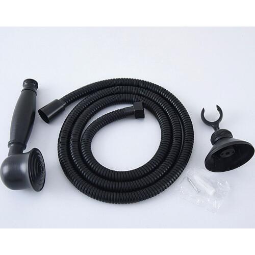Black Oil Rubbed Bronze Water-saving Round Hand Shower Head Handheld Sprayer + 59" (1.5M) Hose +Wall Bracket Whh072