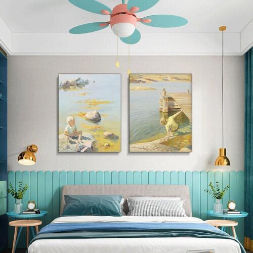 Childrens room decoration painting Character posters DIY frame Figure painting Printing canvas girl boy Photo