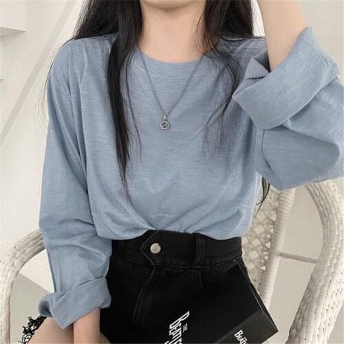 Cheap wholesale 2021 summer autumn new fashion casual woman t-shirt lady beautiful nice women Tops female green tops Ay140