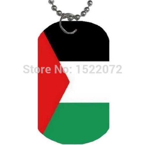 Hot sales Palestine Flag Dog Tag cheap custom Engraving metal dog tags low price custom made flag dog tags