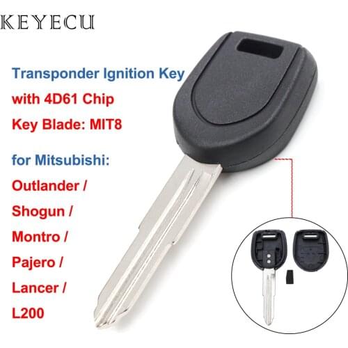 Keyecu Transponder Key with 4D61 Chp for Mitsubishi L200 Shogun Pajero Montero