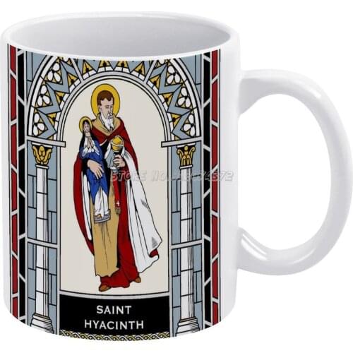 St Under Stained Glass Coffee Mugs 330ml Creative Travel Mug and Cup Office Drinkware Mugs Tazza Liturgy Mass Mediatrix Missal M