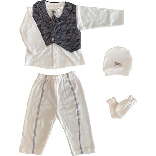 Newborn Suit Baby Boy Clothes High Quality Cotton Romper Pants Hat Gloves Shoes Set Outfits Infant 1st Birthday Gift