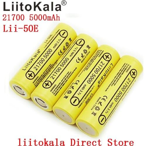 LiitoKala 21700 4800 5000mA Li-ion Battery 3.7V Discharger 35A Power battery E-tools battery
