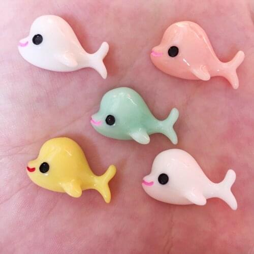 Resin mix cute Colorful Dolphin Flatback stone 20PCS scrapbook Home Decoration miniature christmas accessories crafts OF352*2