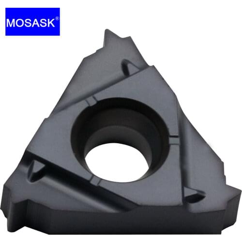 MOSASK 10pcs 16IR 12UN ZP10 60° American Internal Hole Thread Processing Threading Tungsten Carbide Inserts