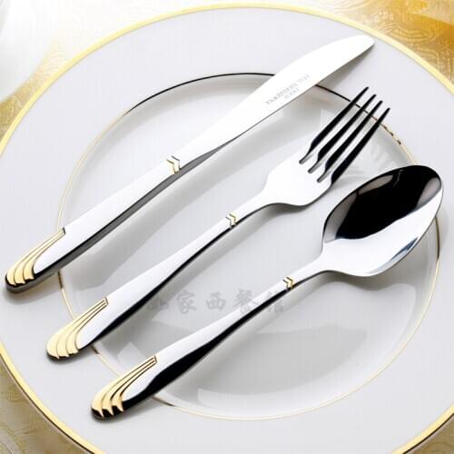 Stainless steel cutlery tableware steak knife and fork suit creative 3pcs western food tableware knife and fork spoon