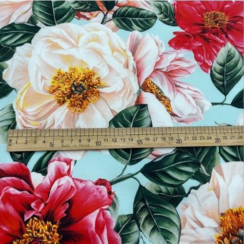 2021 new Beautiful peony pure cotton fabric for dress платье tissus au mètre telas por metro sewing ткань для шитья vestidos DIY