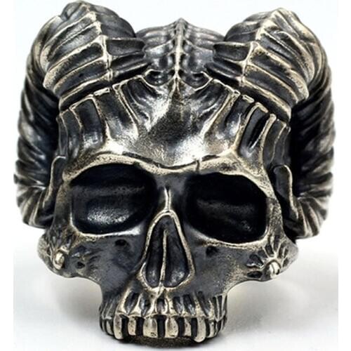 Punk Demon Skull Mens Ring Retro Ring Party Jewelry Motorcycle Boys Gift