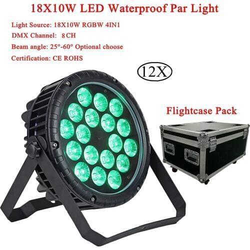 Par Light 18X10W LED RGBW 4IN1 220W Stage Lighting DMX 512 Club Disco Party Ballroom KTV Bar Wedding DJ Projector Spotlight