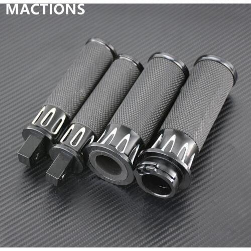 Foot Rest Pedal Footpeg & Handlebar Grip Motorcycle Parts CNC Aluminum For Harley Sportster 883 1200 Touring Dyna & Softail