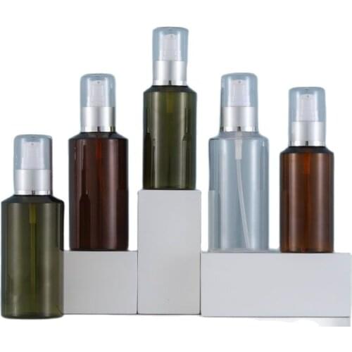 100ml BROWN/green PET BOTTLE for lotion/emulsion/foundation/serum/skin care pump bottle plastic bottle