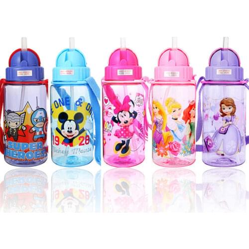 420ML Disney Princess cartoon Minnie plastic cup childrens sippy drinking cups student portable kettle leak proof explosion