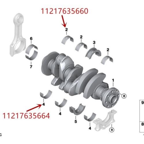 Car engine bearing F45 218I 2015-b mw2019 F46 X2 216I X1 F48 18I F39 Large and small tile gasket fixing bracket