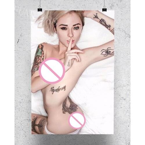 S202 Custom Poster Silk Home Deco Alysha Nett Sexy Tatoo Girl 04 Star Sexy Beautiful Girl Model Wall Art Christmas Gift