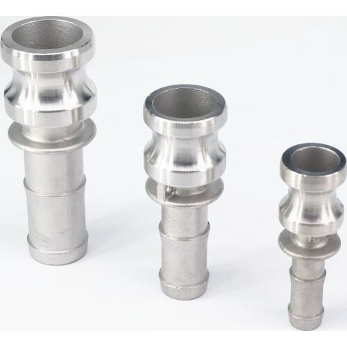 1/2" 3/4" 1" Hose Tail Barb 304 Stainless Steel Type E Plug Camlock Fitting Cam and Groove Couplin