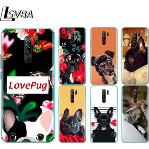 French Bulldog Dog PUG Silicone Cover For Xiaomi Redmi Note 9 9A 9AT 9C 9S Pro Max 9T 8T 8 7 6 5 Pro 5A 4X 4 Phone Case