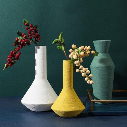 Oblique mouth Ceramic vase ornament flower vase for homes living room decoration creative Flower container Vase furnishings