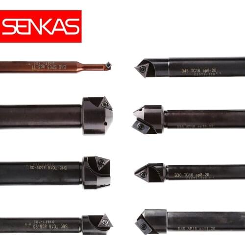 SENKAS 42Crmo Chamfering cutter 45° 30° with AP16/SC09/TC11 Carbide Inserts End Mill Chamfering Tools 12/16/20MM