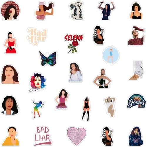 10-50 Pieces Of Singer Selena Gomez Graffiti Stickers Waterproof Material Suitcase Notebook Scooter Water Cup Stickers