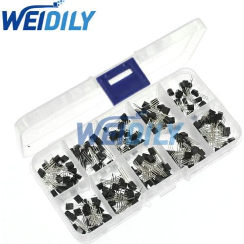 BC337 BC327 2N2222 2N2907 2N3904 2N3906 S8050 S8550 A1015 C1815 Transistor Assortment Kit 10value 200PCS,Transistors Box Pack