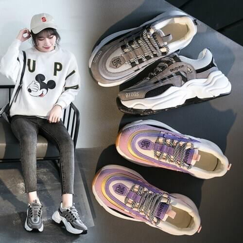 Reflective Dad Shoes Womens 2020 Spring and Autumn New Womens Net Red Fashion Womens Shoes Tide