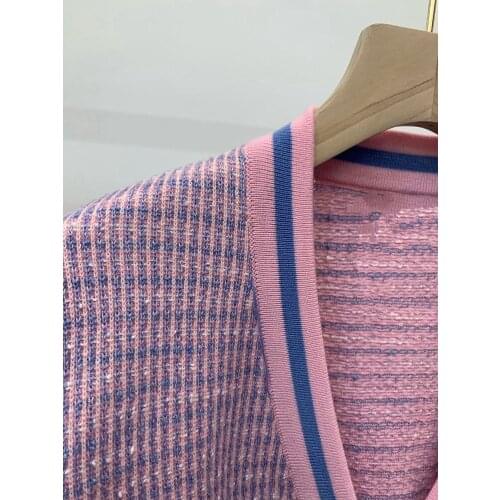 Women Sweater 2020 Spring / Summer New V-neck Mixed Lavender Wool Knitted Cardigan Jacket Women