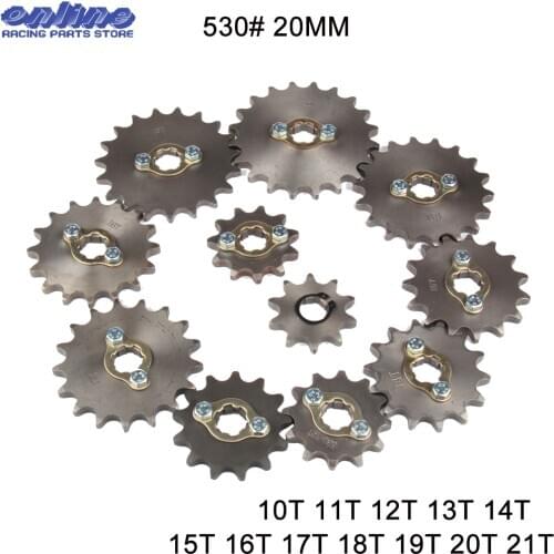 530# 20mm 10 - 21 Teeth Front Engine Sprocket For CG CB 125 150 200 250 300 Loncin Zongshen Shineray Dirt Bike ATV Motorcycle