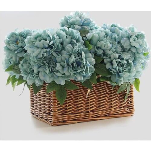 1 Bunch of 5 Artificial French Peonies Exquisite Home Office Decoration Wedding Dresses Silk Photography Fake Flowers