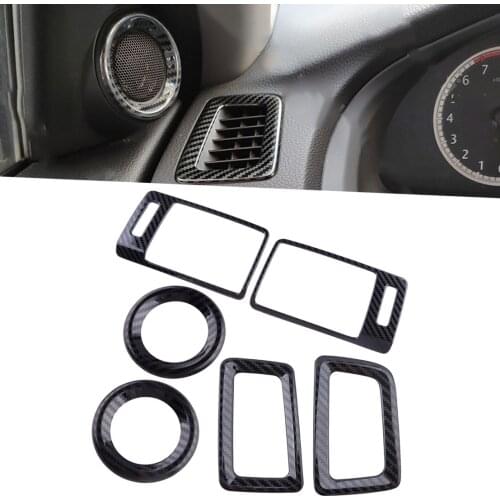 1 Set Stainless Steel Side Dashboard Air Vent Outlet Speaker Audio Cover Trim Carbon Fiber Style Fit for Honda Accord 2013-2017