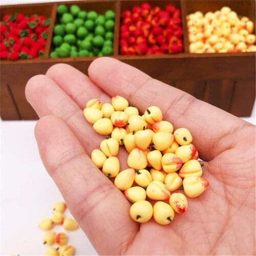 10pcs 1:12 Dollhouse Miniature Fruit Yellow Peach Kitchen Dining Model Play Toy Simulation Kitchen Toys Gifts Educational Toys