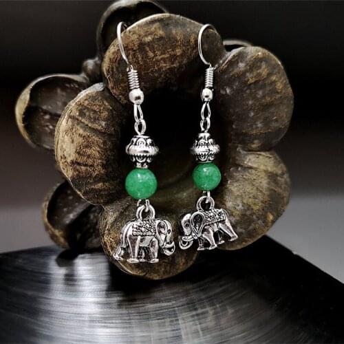 2021 Elephant Ethnic Brincos Dangle Earrings For Women Vintage Indian Animals Jewelry Boho Statement Drop Earring