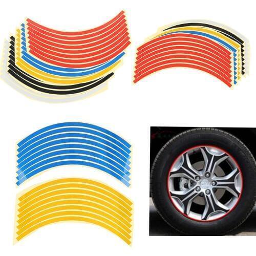 Car Tyre Rim Stickers Tire Protection Decoration Automobile Rim Wheel Stickers Protector Decors Car-styling 8 Strips