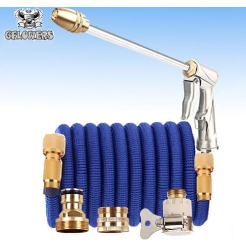 BRAND TELESCOPIC HOSE Garden Hose Magic Telescopic flexible Plastic Hose Car Wash Hose Metal Spray Gun Outdoor Garden wateri