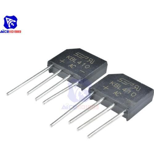 10PCS/Lot Bridge Rectifier Diode KBL410 SIP-4 4A 1000V Single Phase Bridge Rectifier Original Integrated Circuit