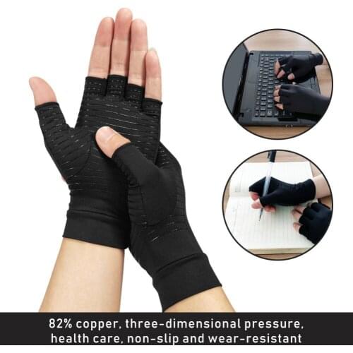 Men Women Cycling Gloves Half Finger Elastic Compression Gloves Sports Fitness Gloves Rehabilitation Training Arthritis Gloves