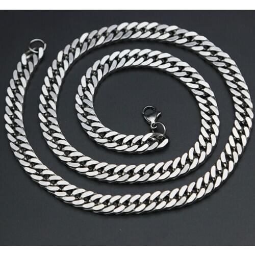 Smooth Chain Stainless Steel Chain Necklace Wide Big Necklaces For Man Boy Women Girl