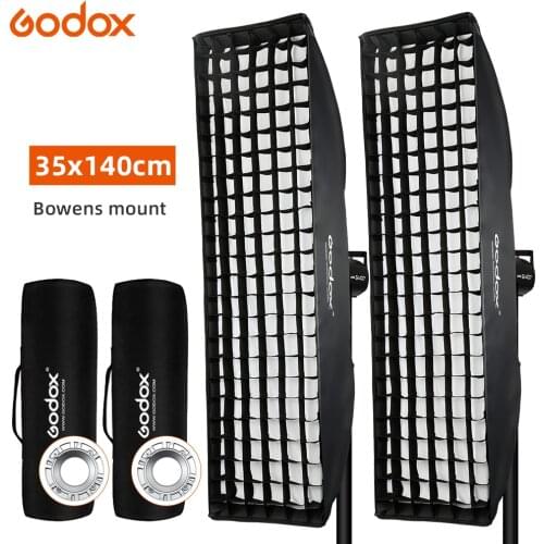 Godox 35x140cm Strip Beehive Honeycomb Grid Softbox with Bowens Mount for Studio Flash Speedlite Monolight Portrait Photography