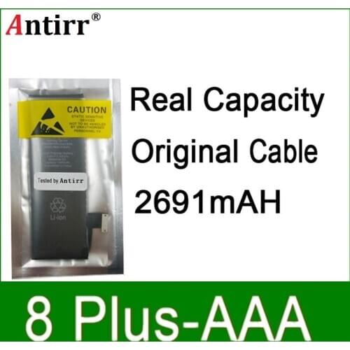 10pcs/lot Real Capacity China Protection board 2691mAh 3.7V Battery for iPhone 8plus zero cycle replacement repair parts 8p AAA
