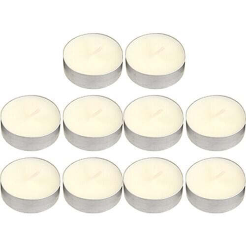 10x Smokeless Round Tealight Candles W/ Aluminum Case For Birthday Party 3.5x1cm
