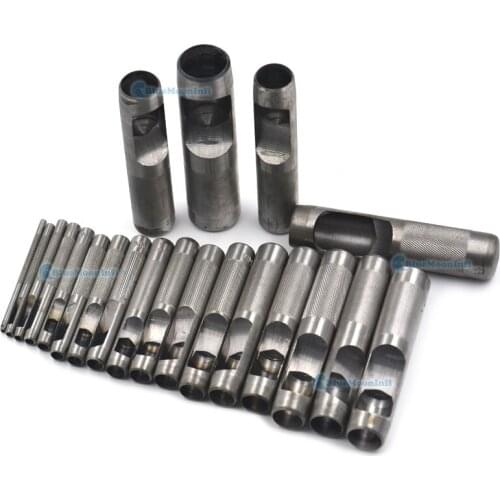 1 SET Hollow Hole Carbon Steel Round Punches Cutter Hand Tool Leather Belt Watch Craft Model A B C D E CHOICE