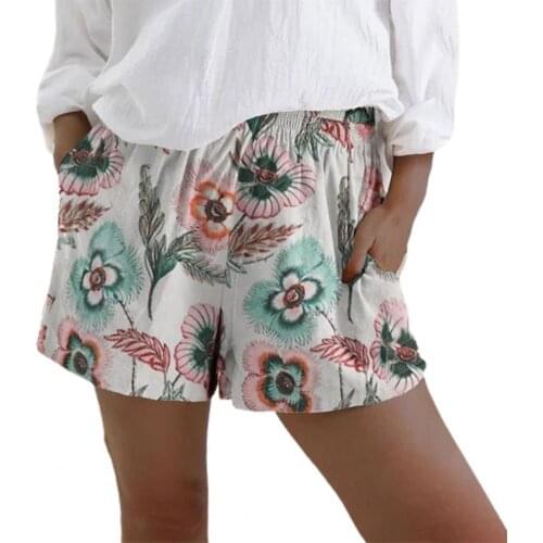 Summer Women Fashion Shorts Printed Loose Women Mid Rise Pockets Short Pants for Party Lady Clothing