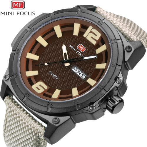 MINIFOCUS Top Brand Military Watches Men Fashion Casual Canvas Leather Sport Quartz Wristwatches Male Clock Relogio Masculino